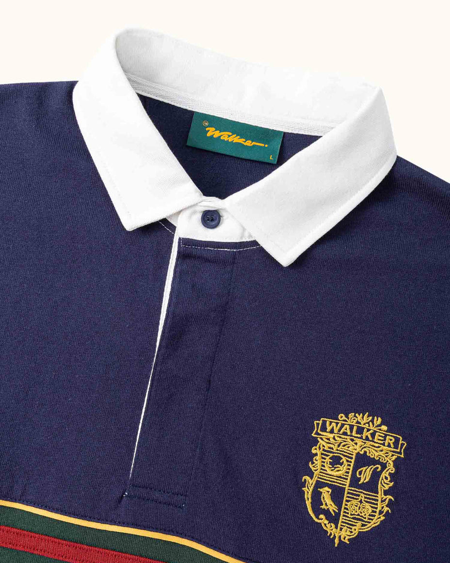Crest Rugby Polo - Navy/Forest