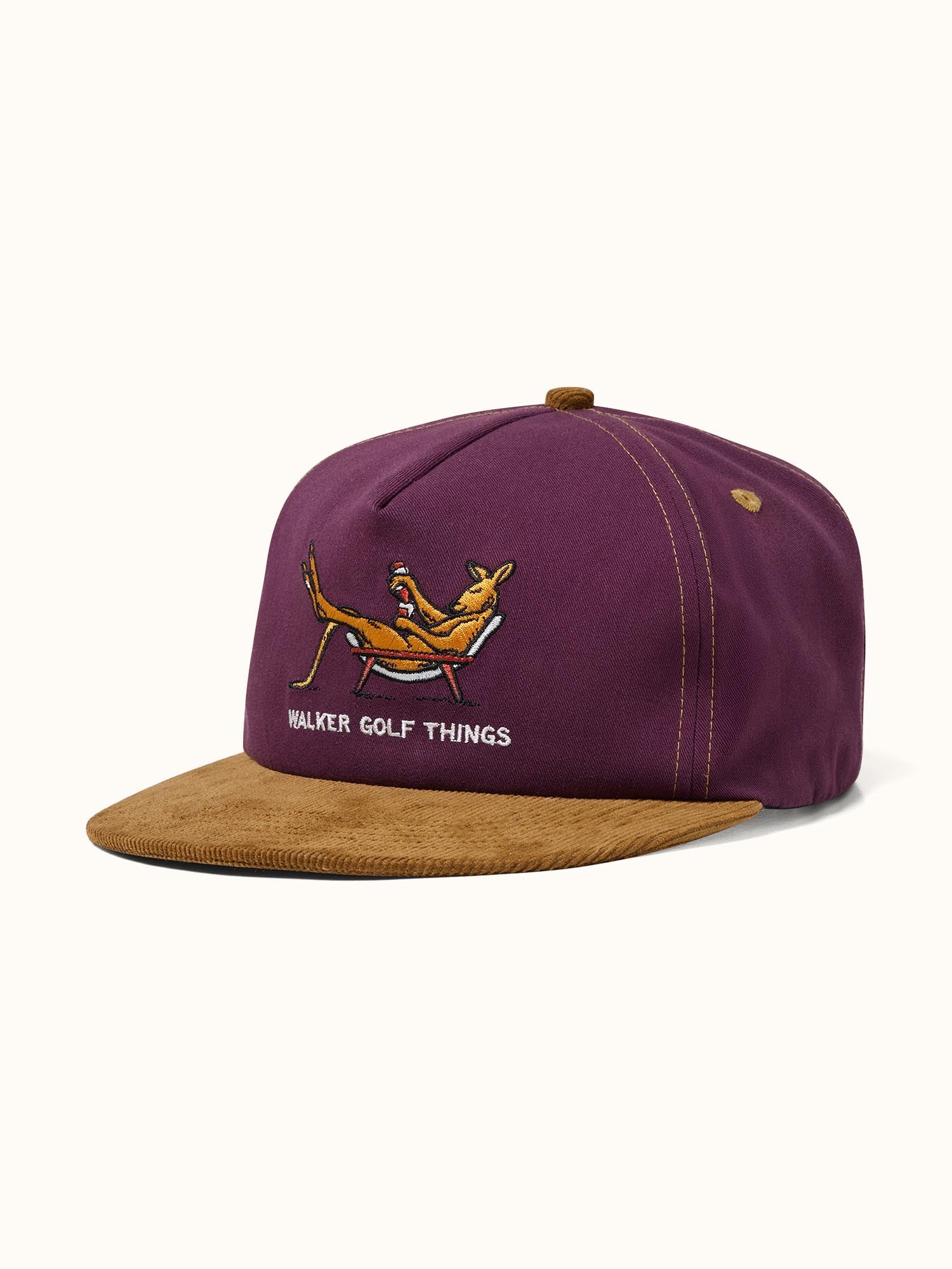 Knock Off Box Mid Cap - Merlot / Gold