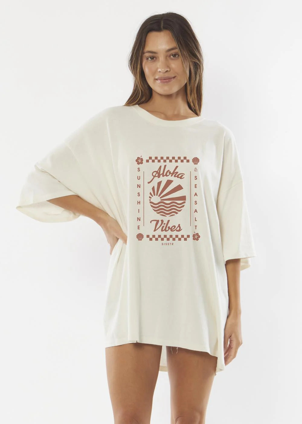 Aloha Vibes Boyfriend Short Sleeve Tee