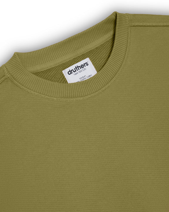 Organic Cotton French Terry Crewneck Sweatshirt - Calliste Green