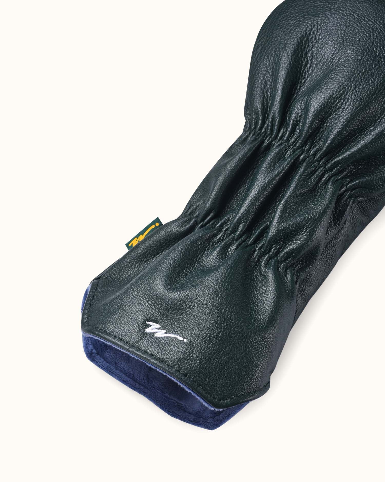 Kooka Leather Driver Cover - Forest / White