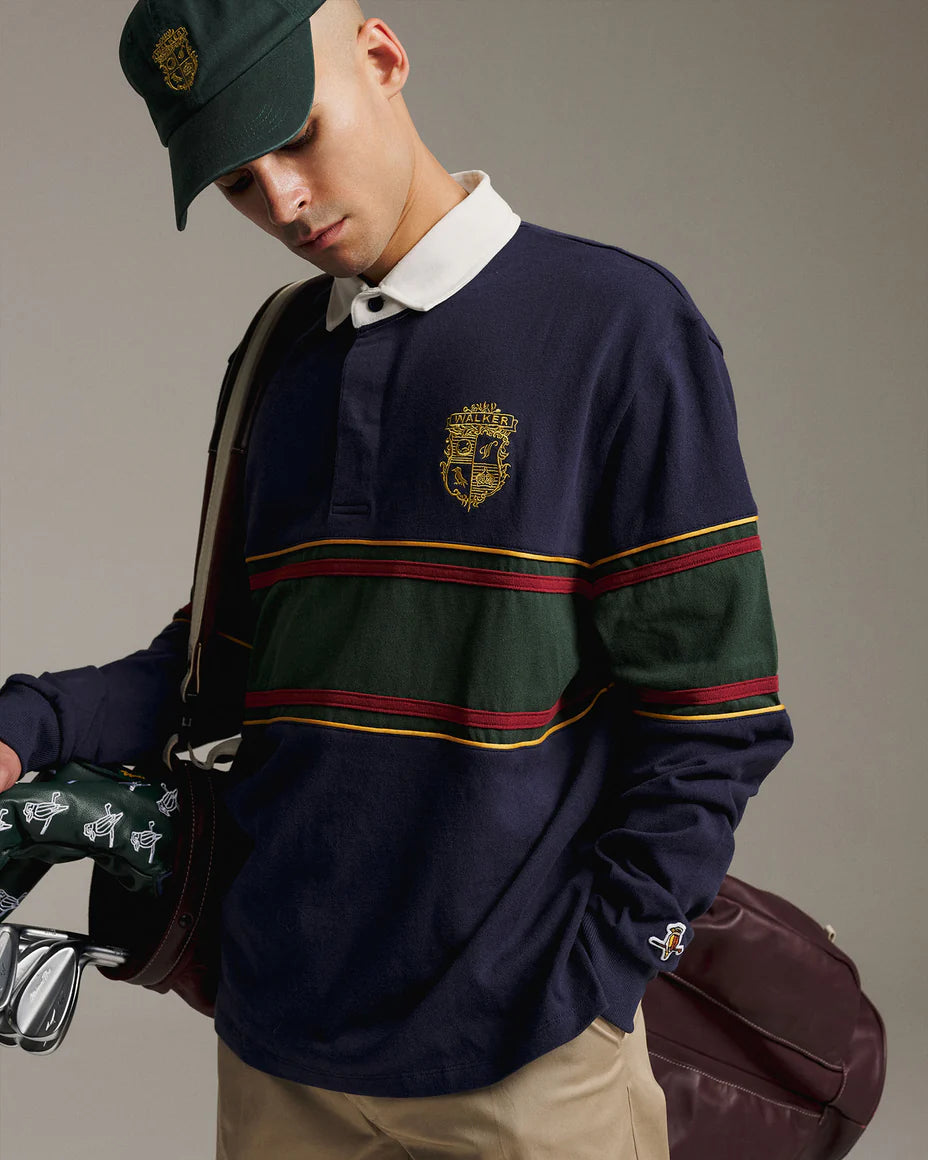 Crest Rugby Polo - Navy/Forest