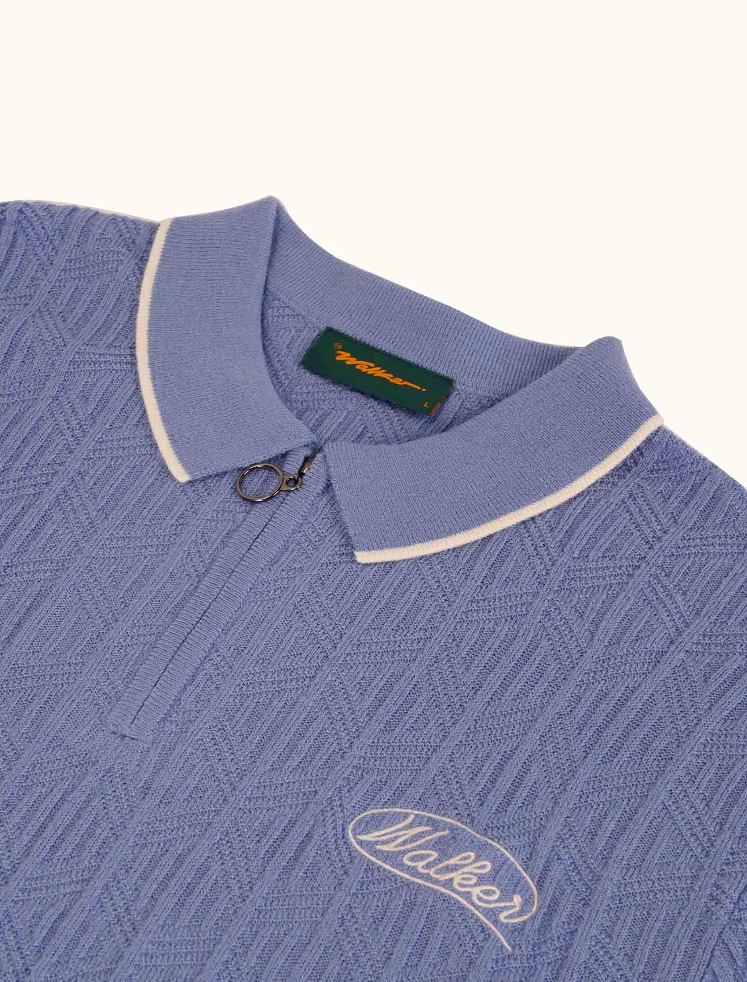 Lasso Knit Polo - Sky Blue