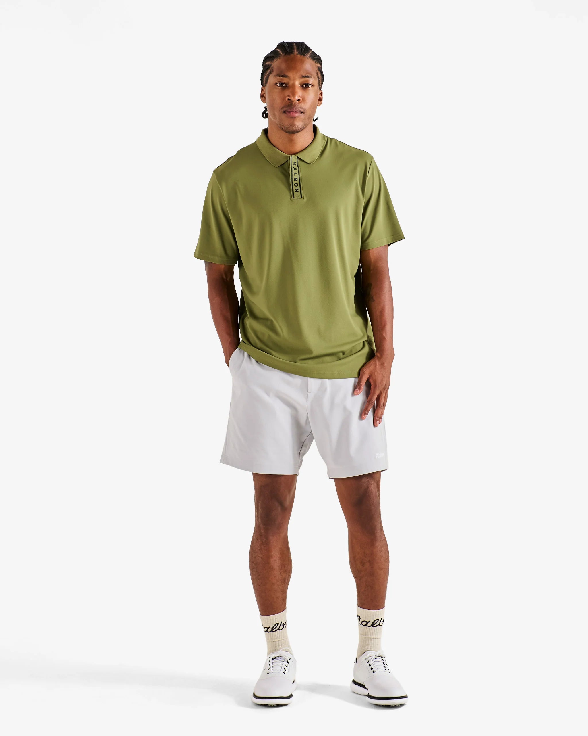Block Placket Polo - Military Green