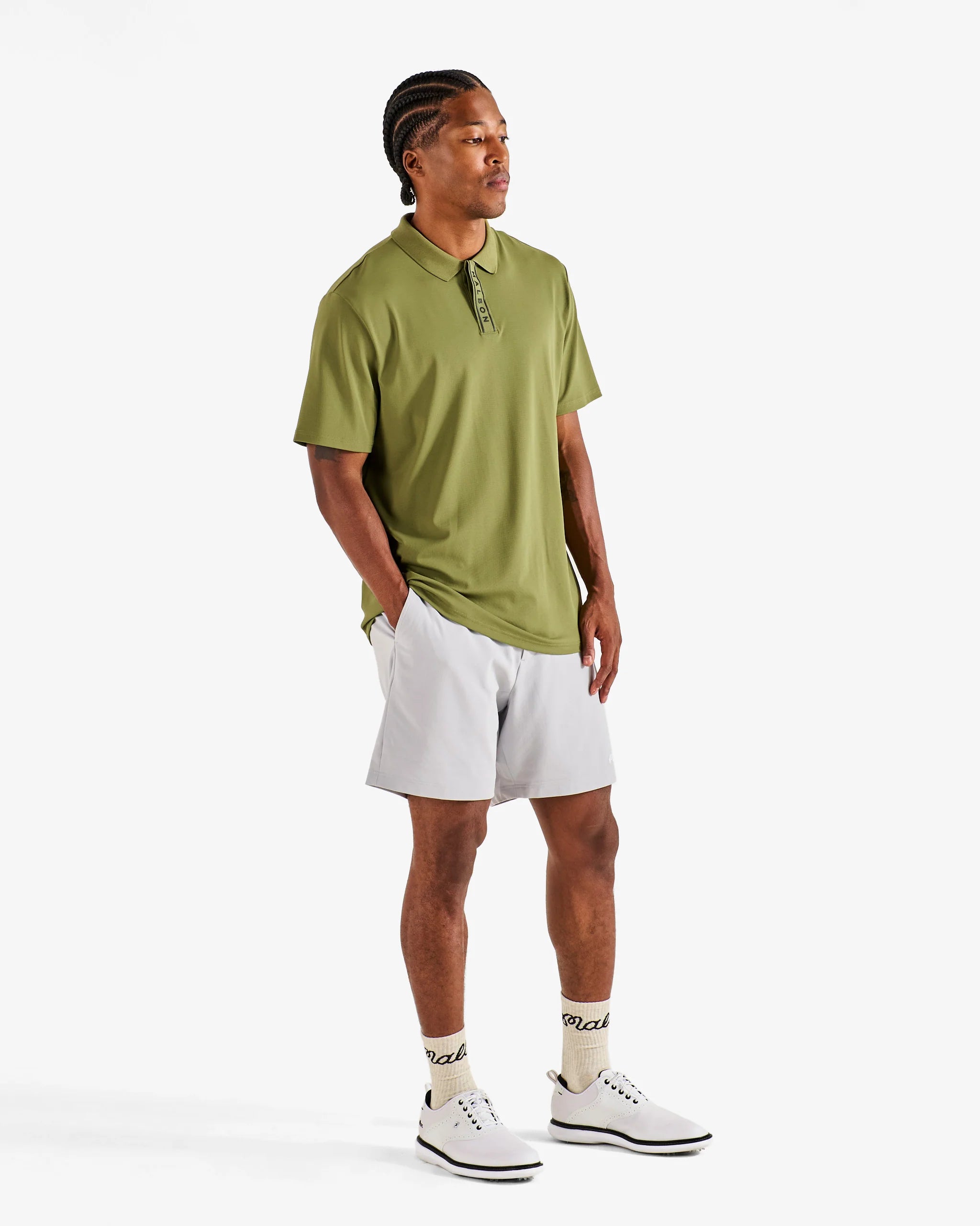 Block Placket Polo - Military Green