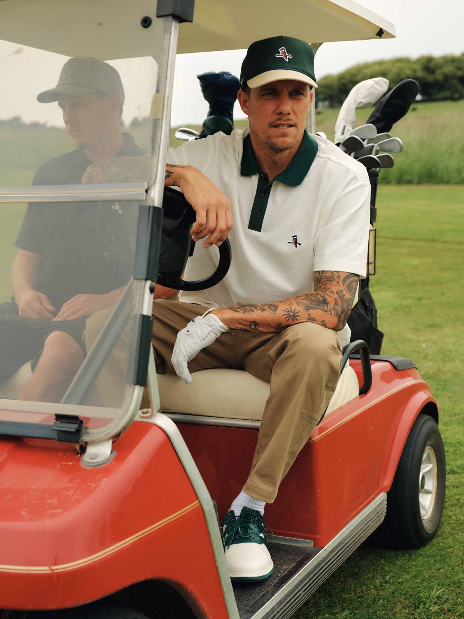 Two Tone Kooka Polo - White/Green