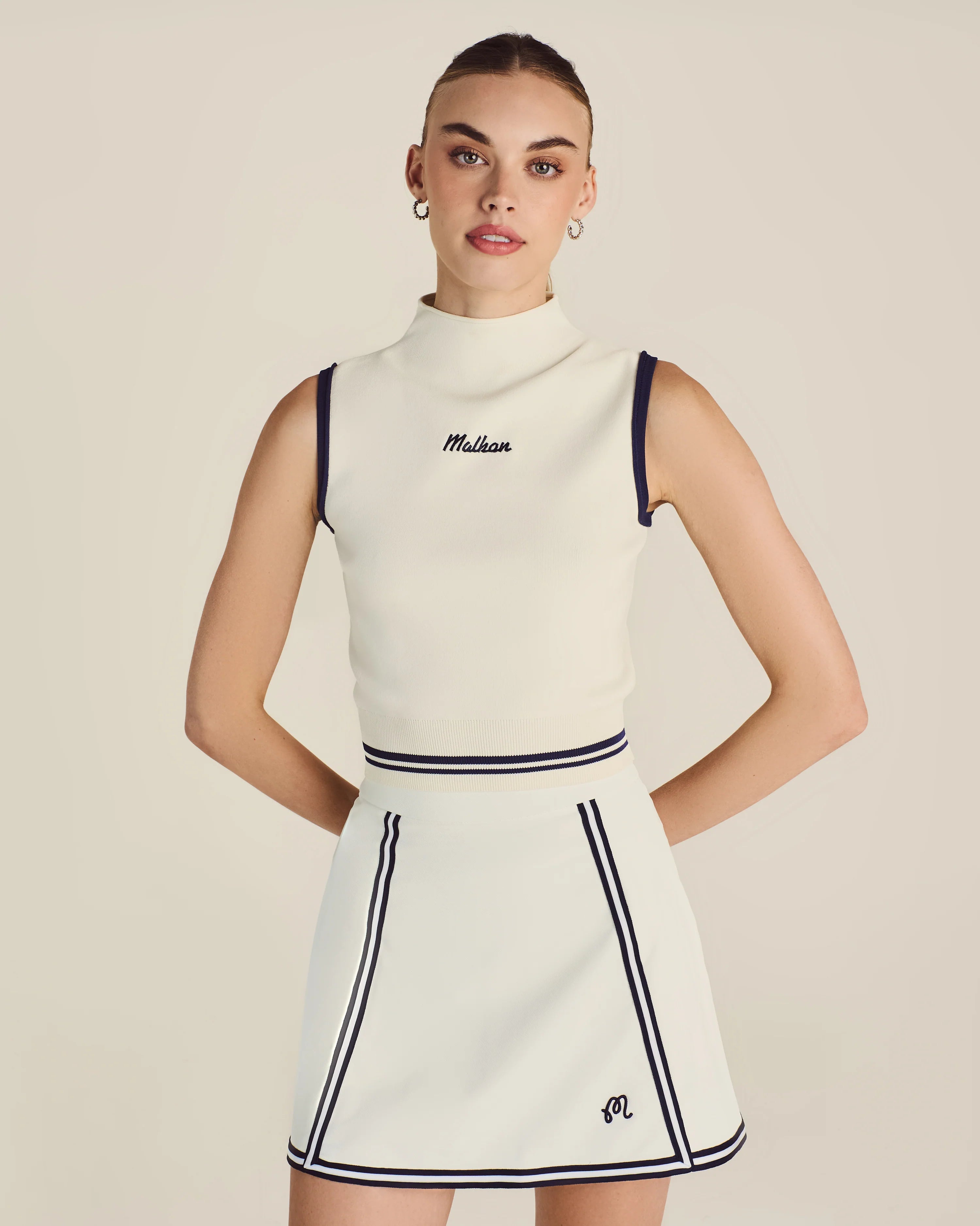 Kara Mock Neck Vest - Ivory