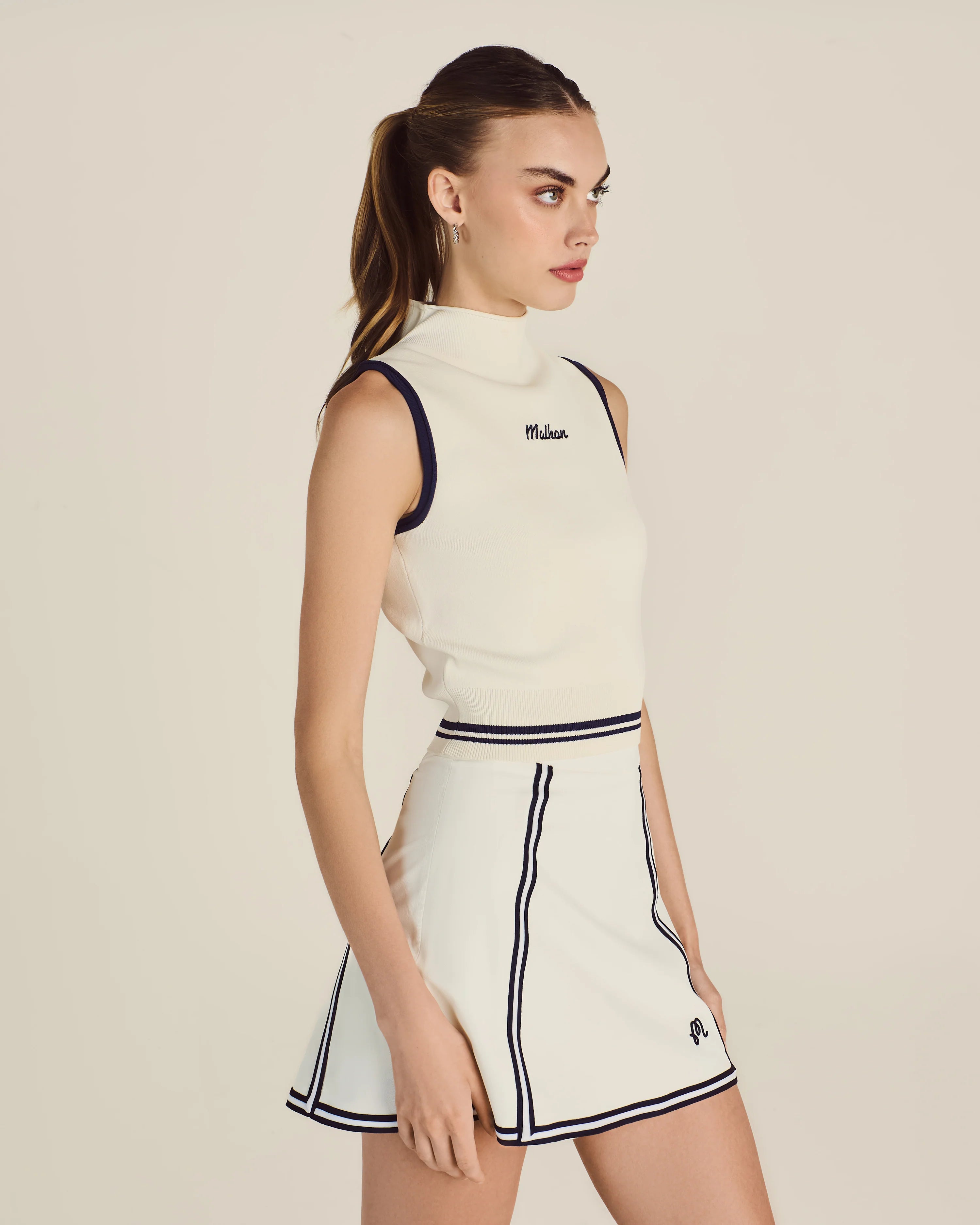Kara Mock Neck Vest - Ivory