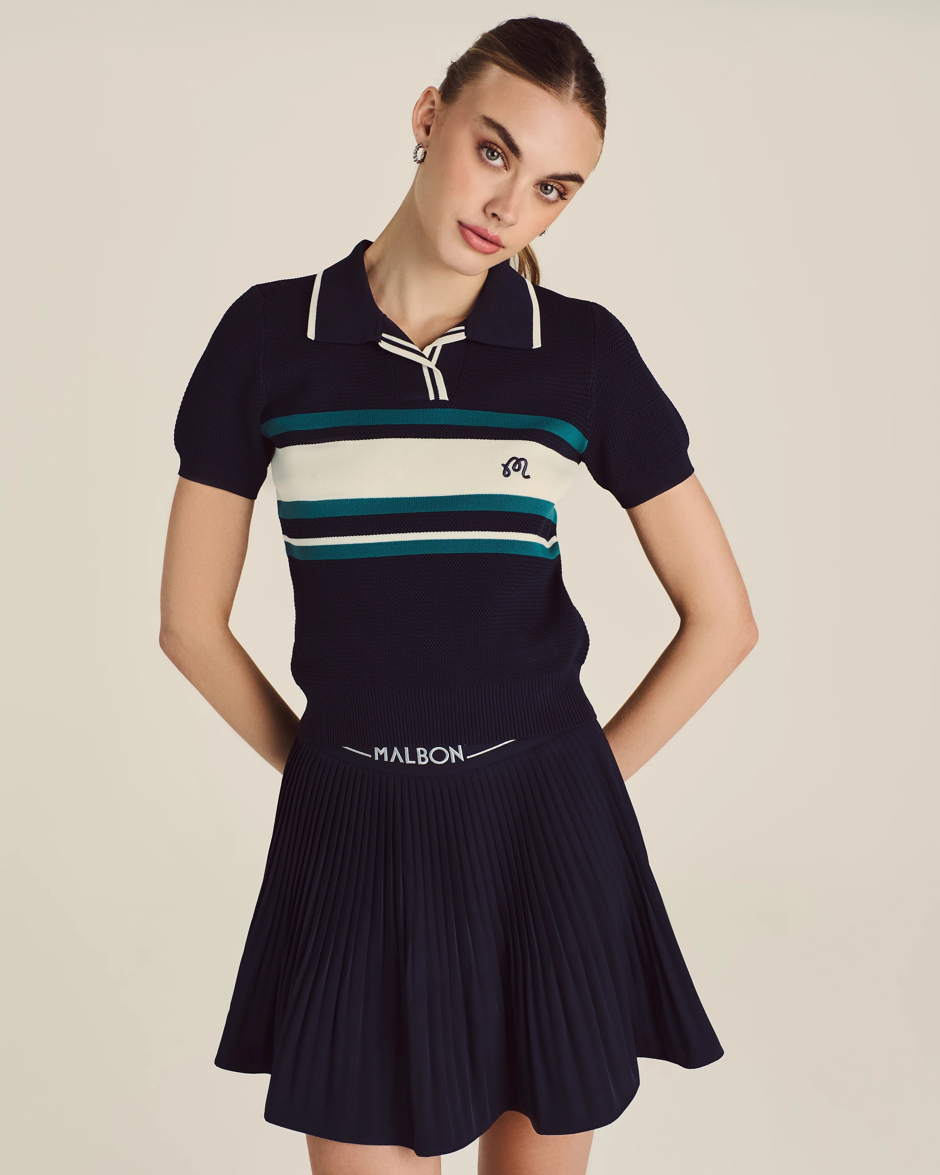 Valentina Pleated Skirt - Navy