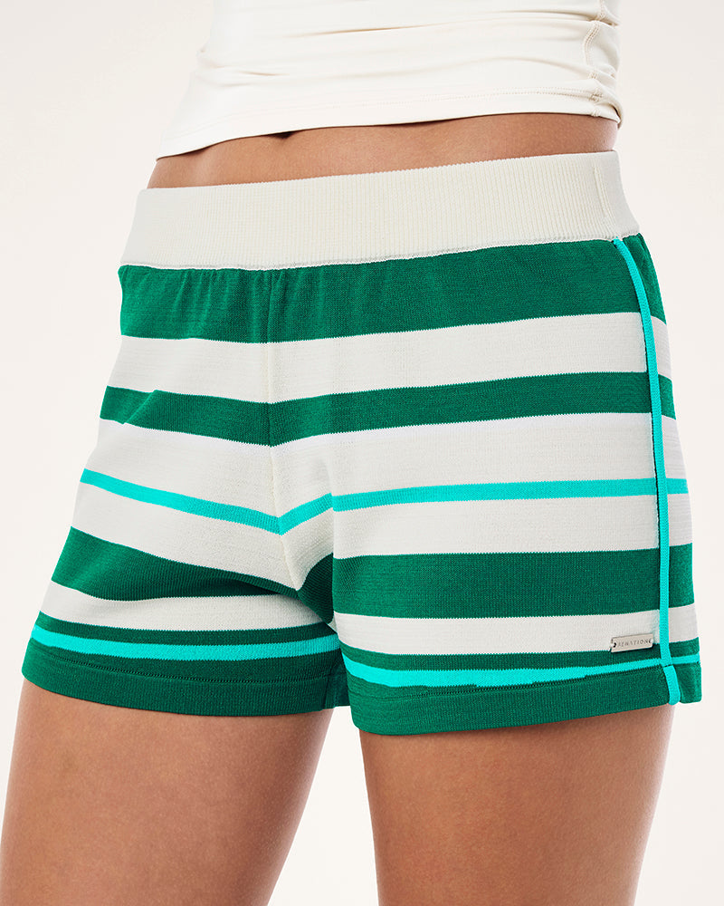 Retreat Knit Short - College Green Stripe