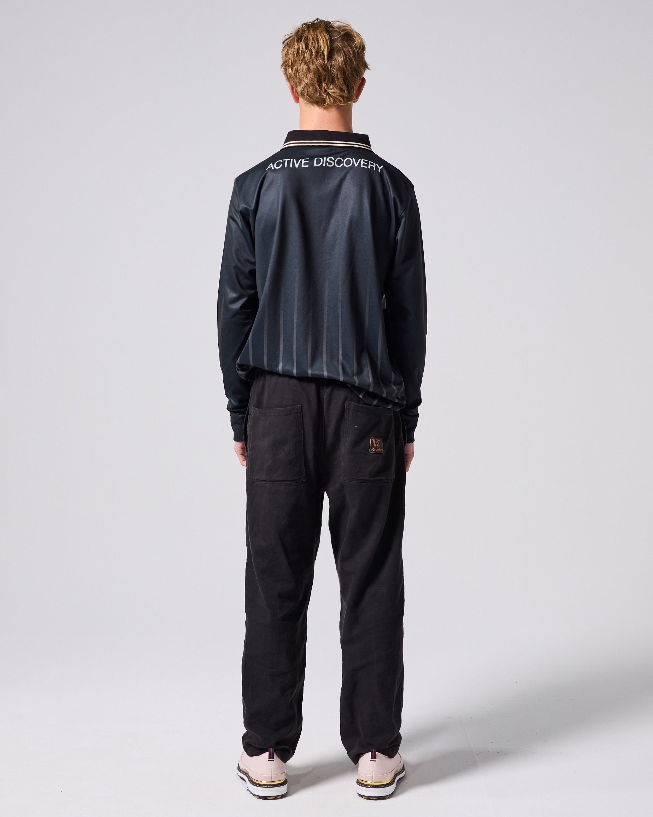 Team VV LS Polo - Black/Bone