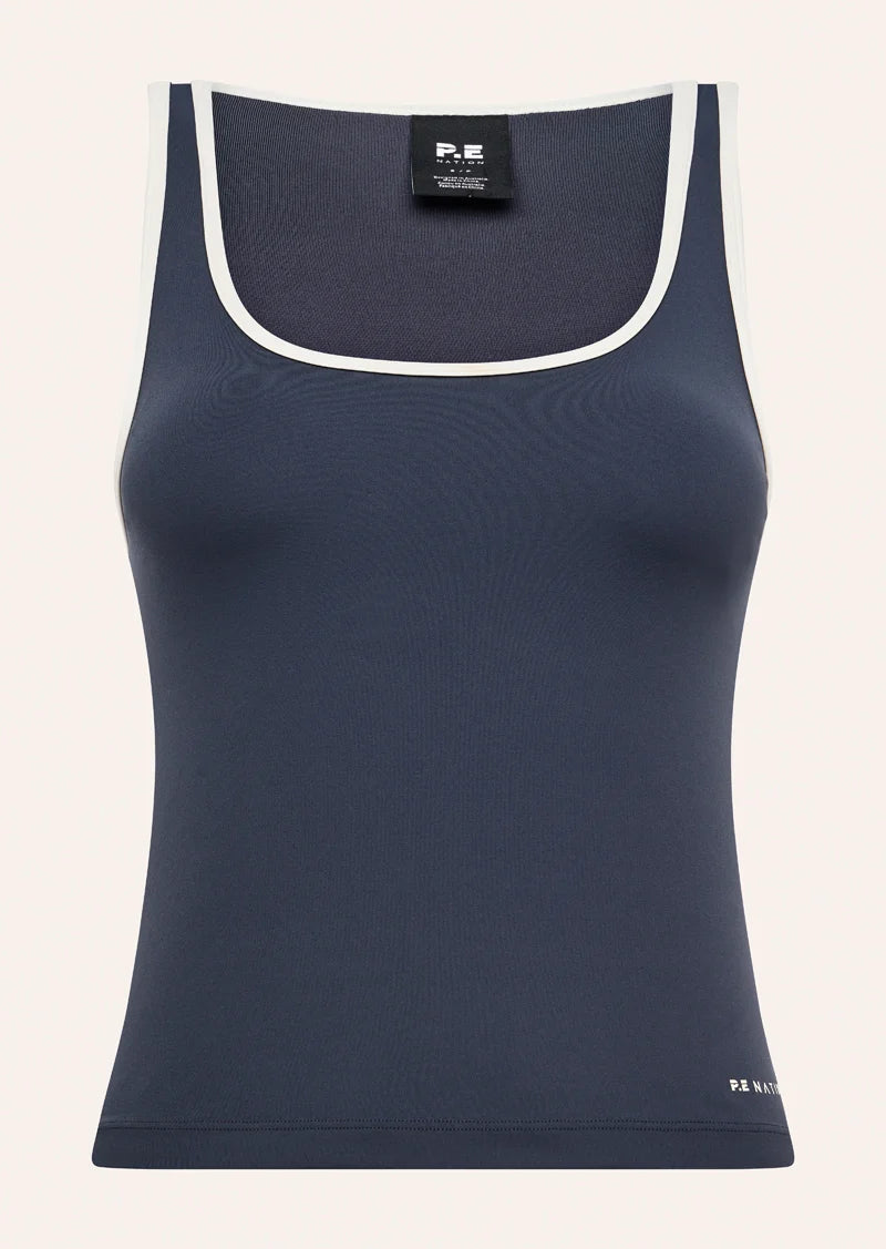 Spectrum scoop tank - marine blue & whisper white