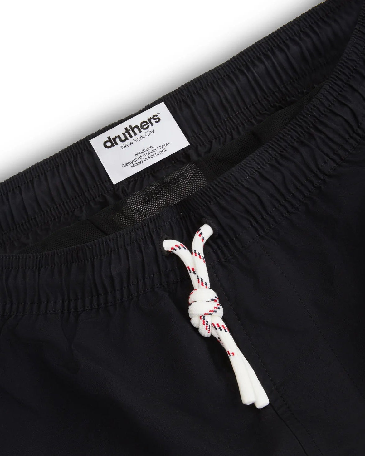 Italian Recycled Nylon Swim Trunk - Black