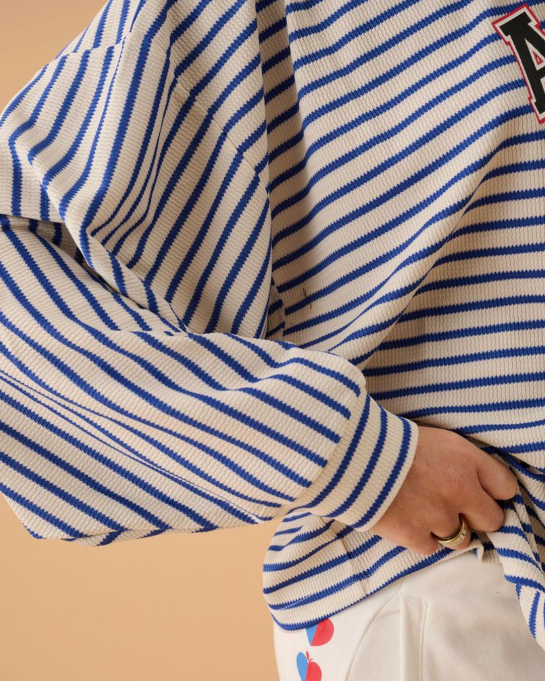 AMJ Waffle Long Sleeve Top - Dark Navy