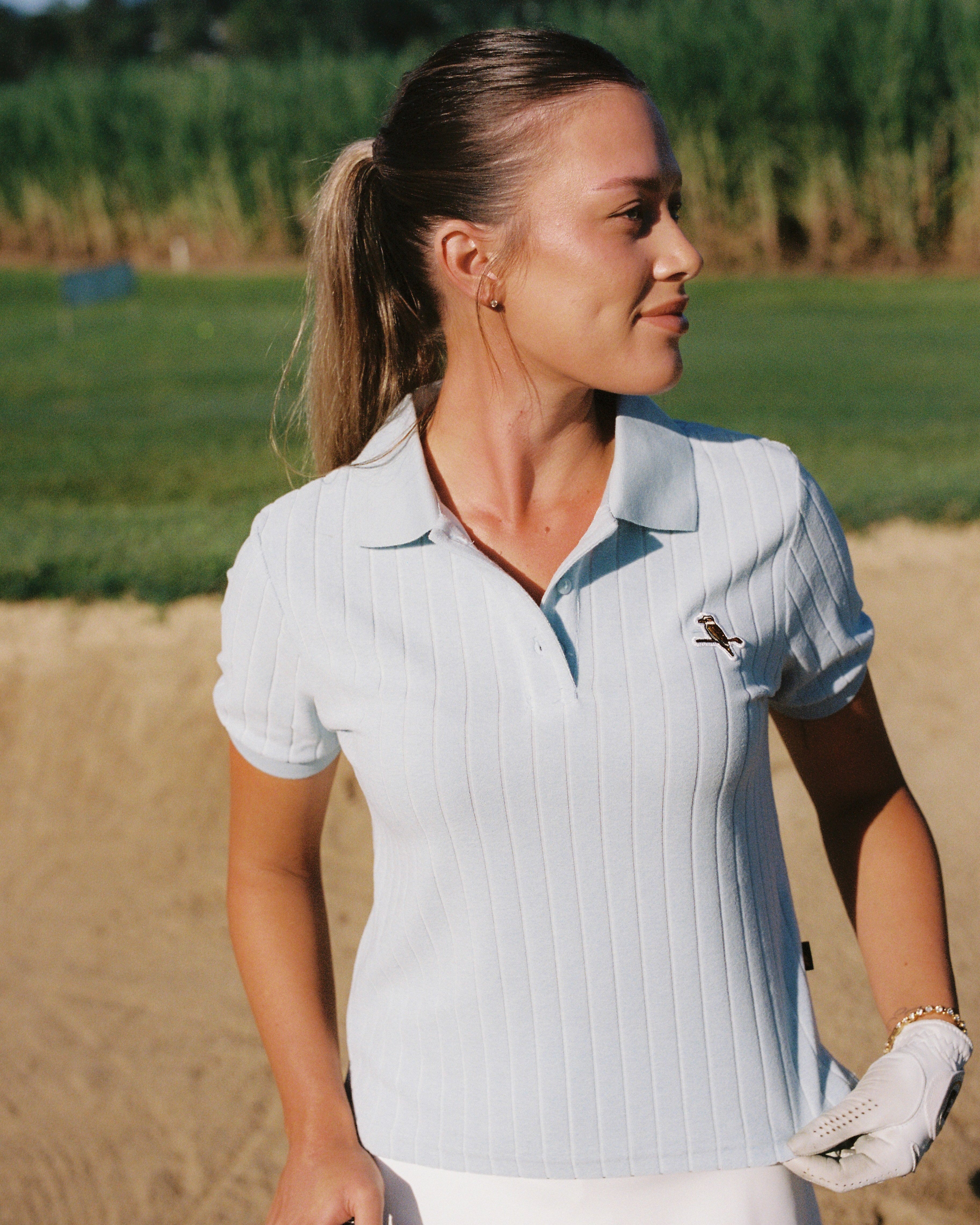 Womens Kooka Terry Polo - Powder Blue