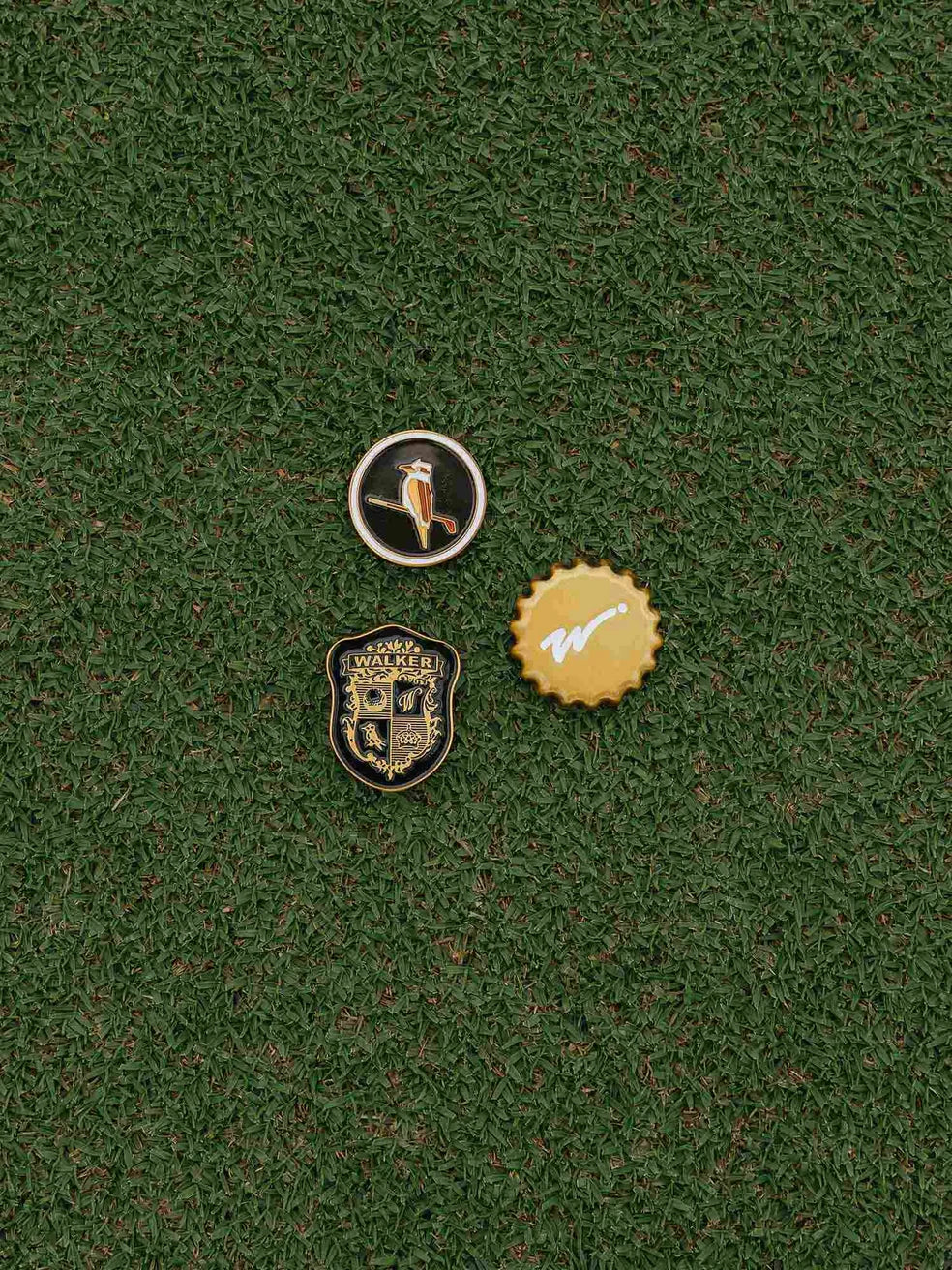 Ball Marker Crest 3 Pack - Black / Green / Brushed Gold