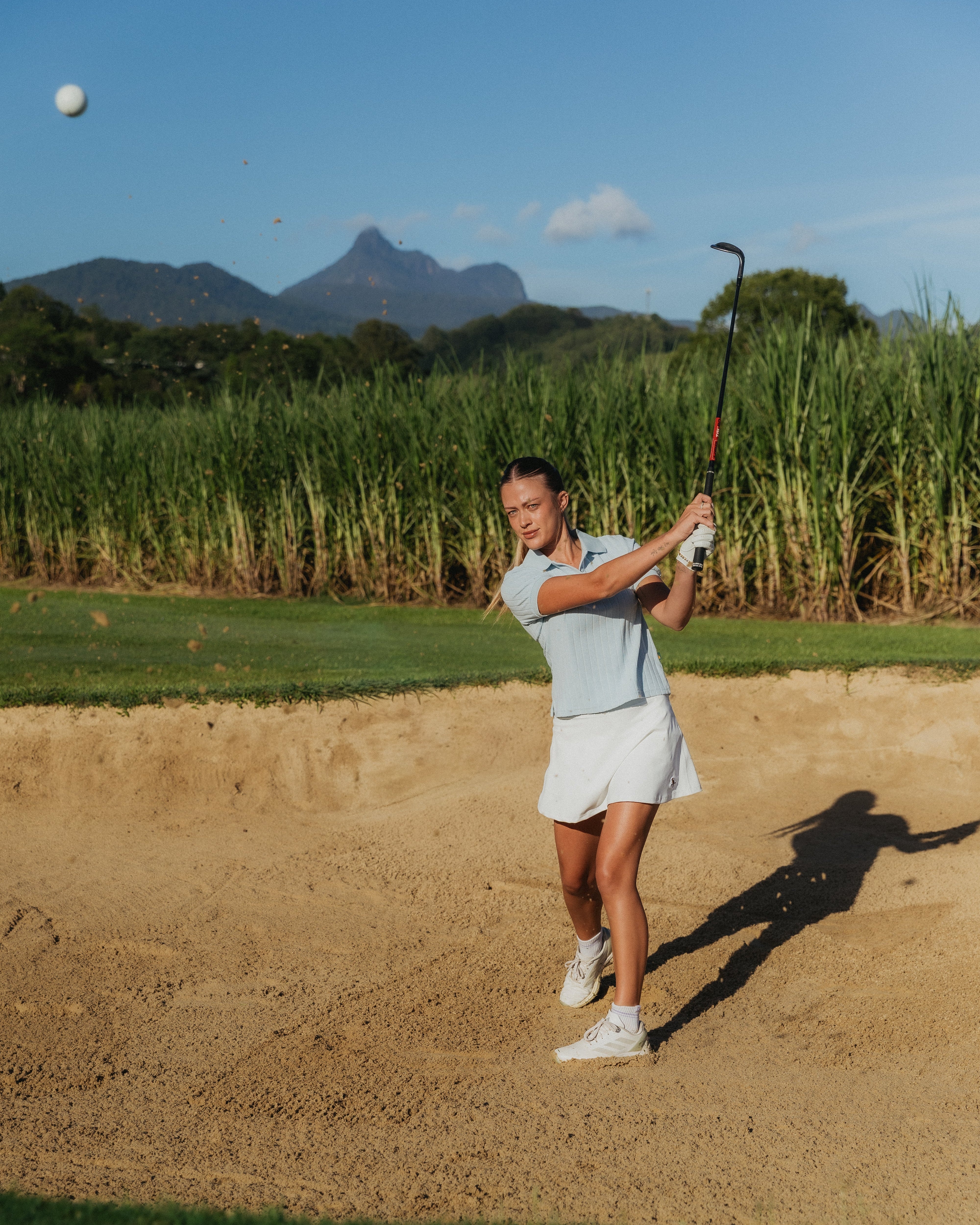 Womens Kooka Terry Polo - Powder Blue