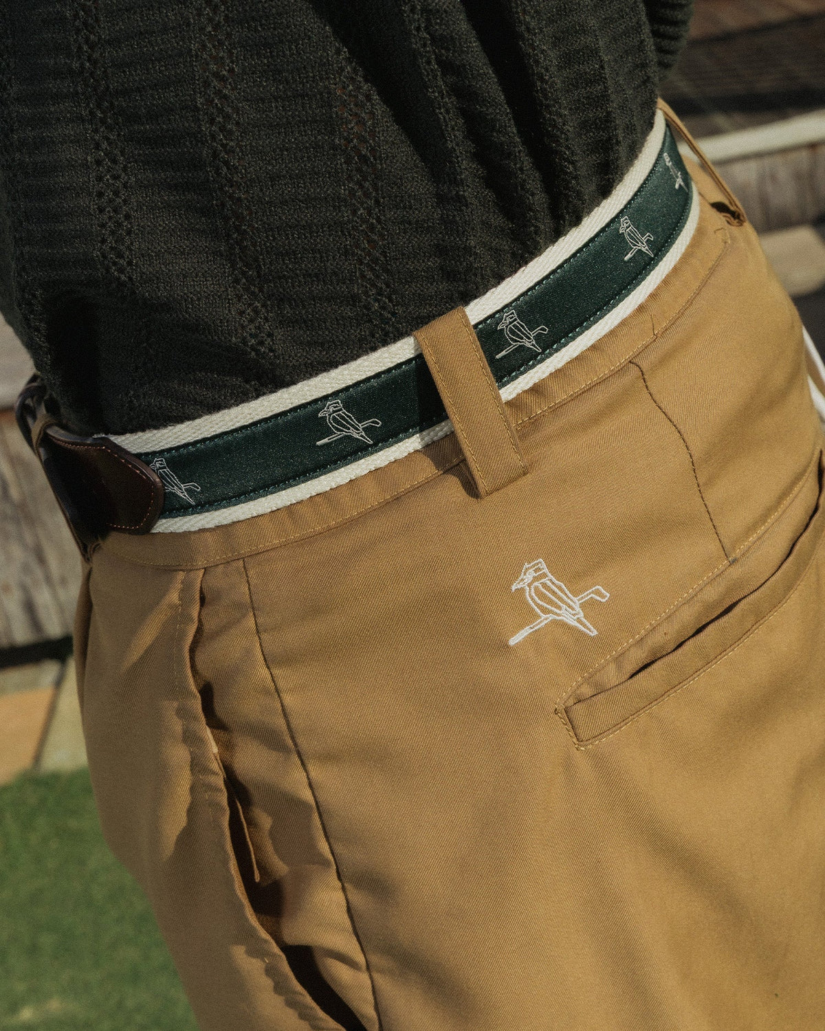 Kooka Ribbon Belt - Forest / Cream