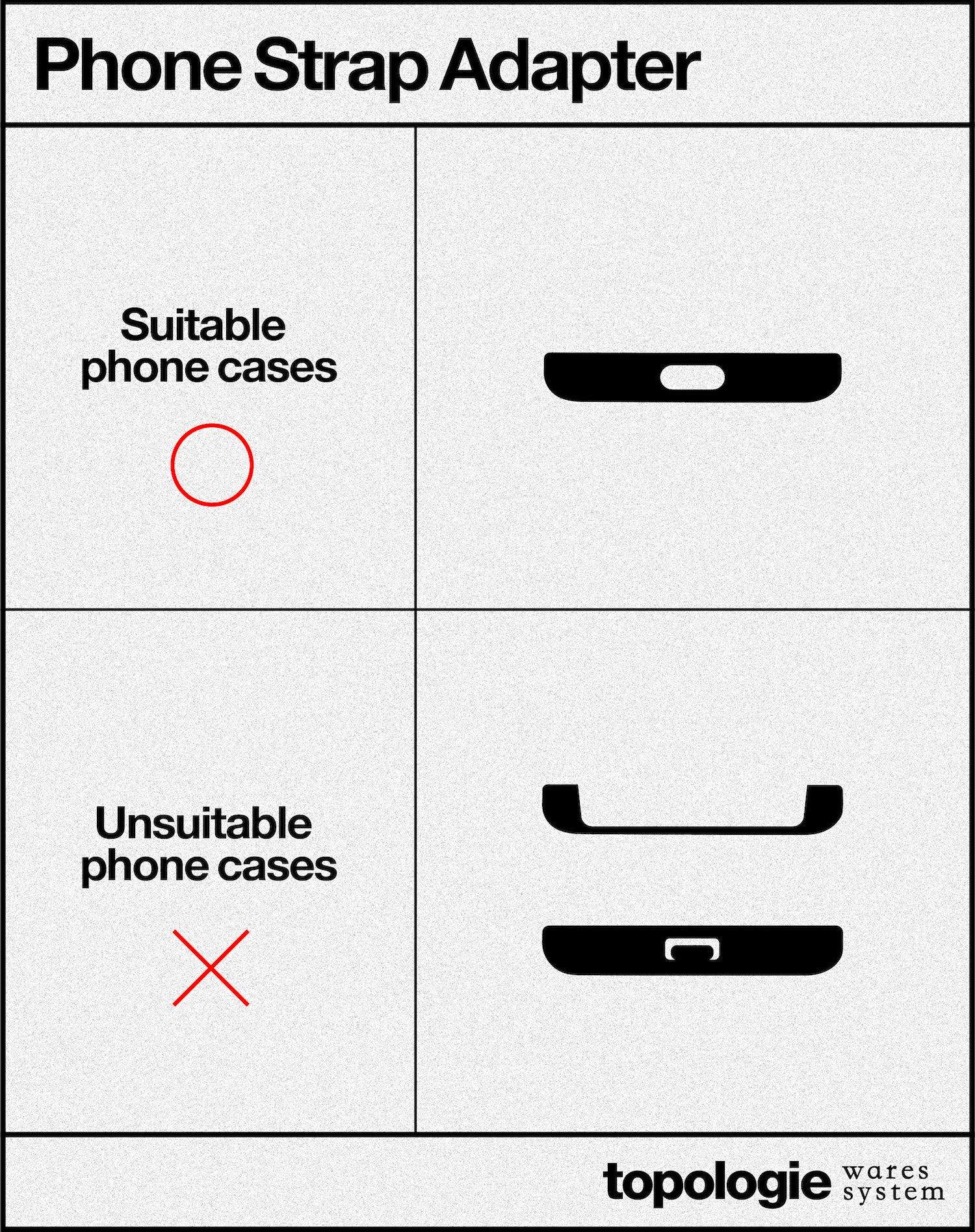 Topologie Phone Strap Adaptor - Black