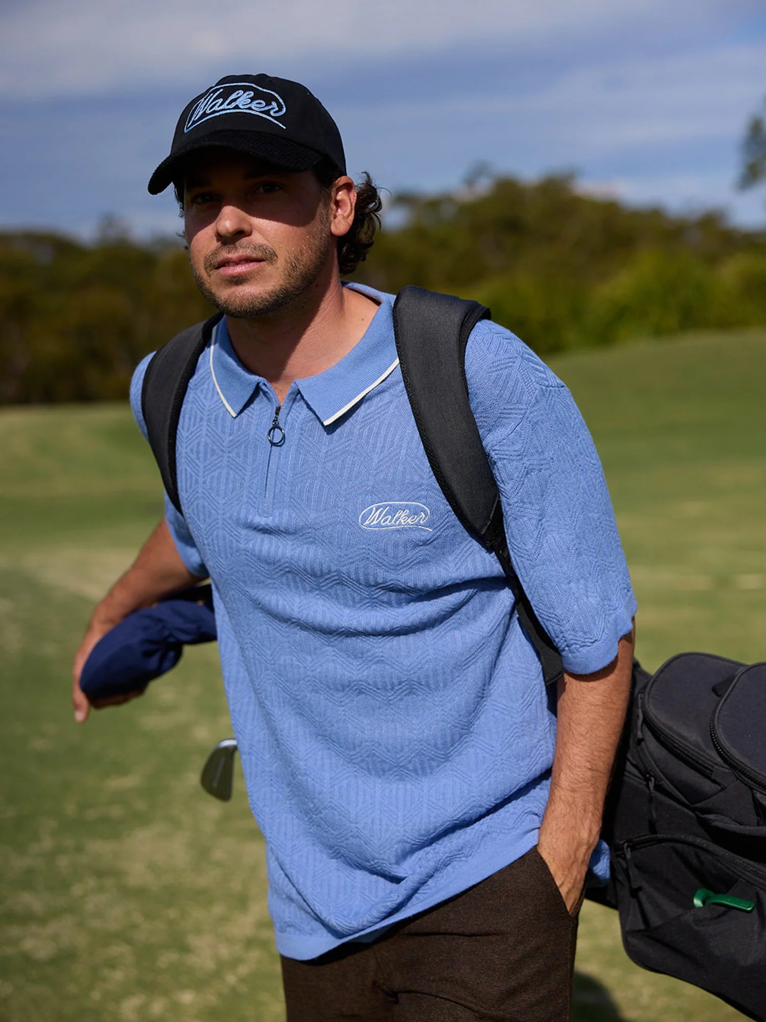 Lasso Knit Polo - Sky Blue