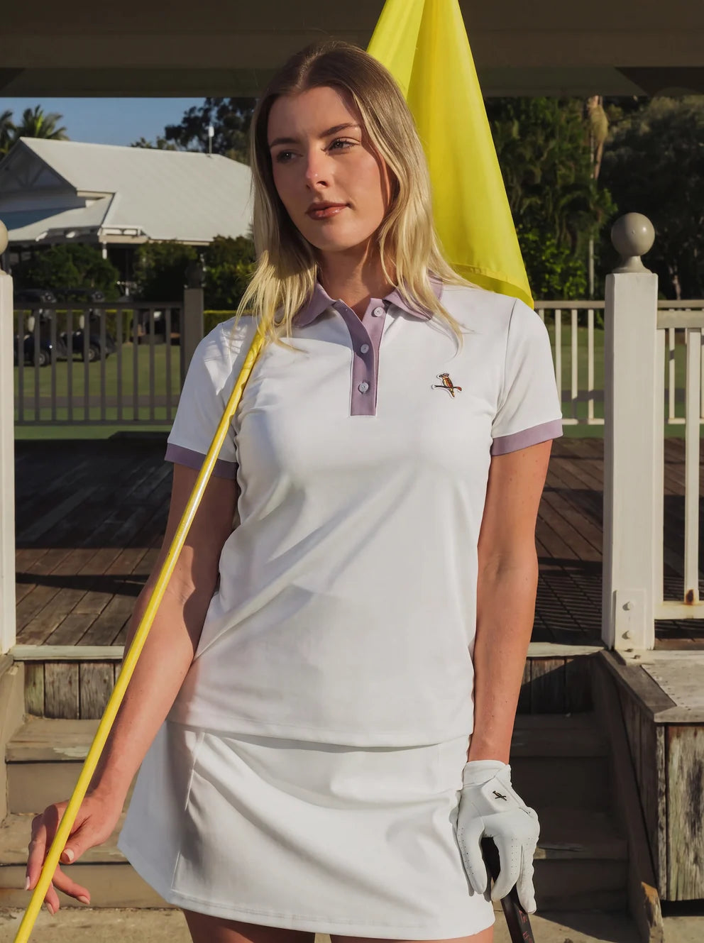 Womens Kooka Polo - White / Mauve